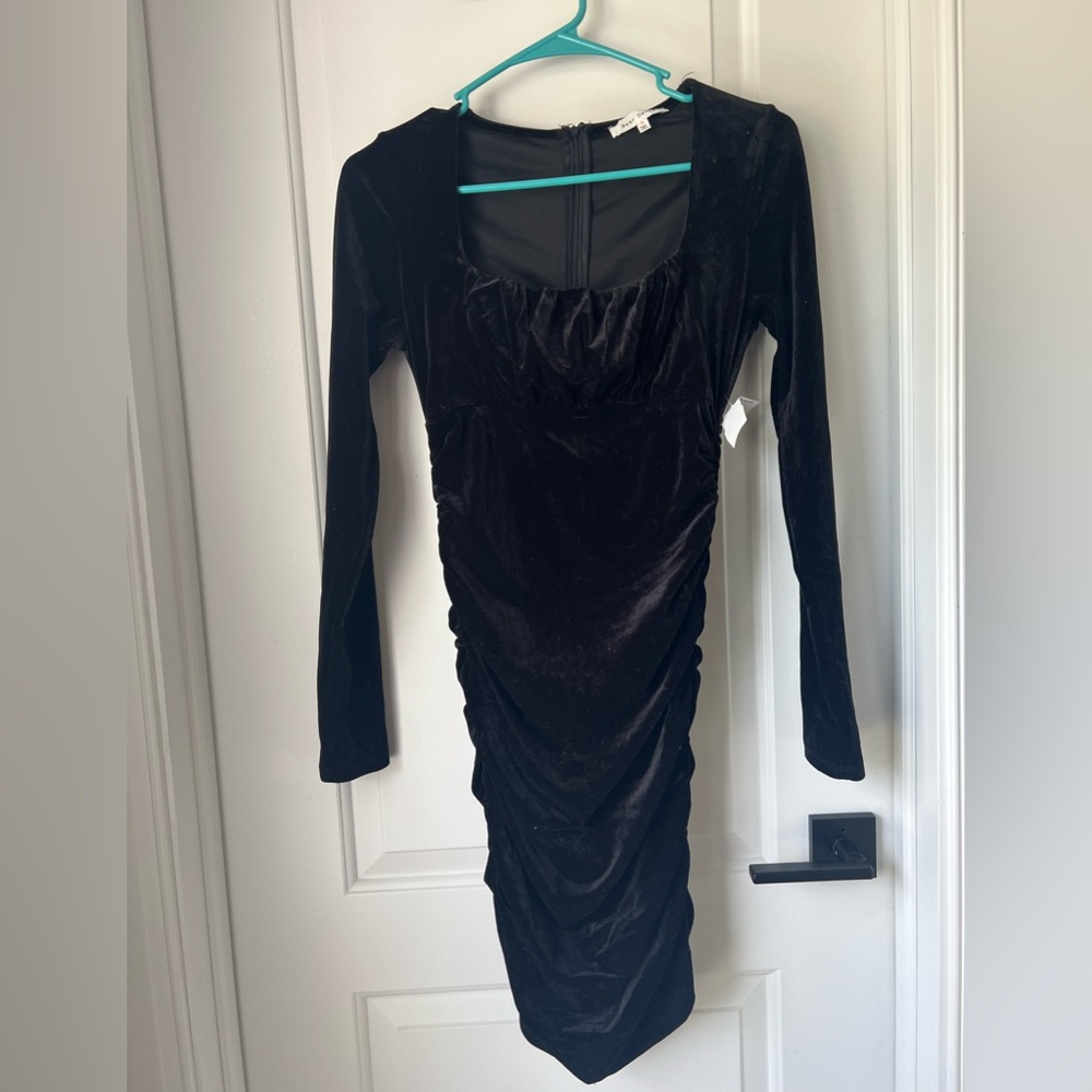 Velvet Long Rouched Dress